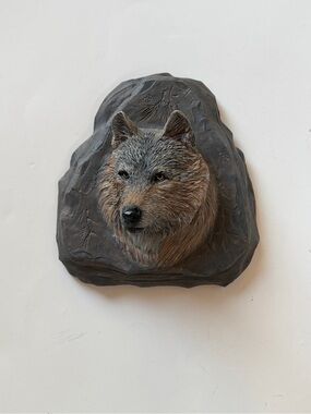 Bradford Exchange Golden Guardian Wolf Wall Plaque w/ COA Lodge Cabin Rustic